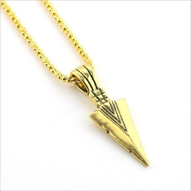 Arrow Head Pendant Long Chain Necklace