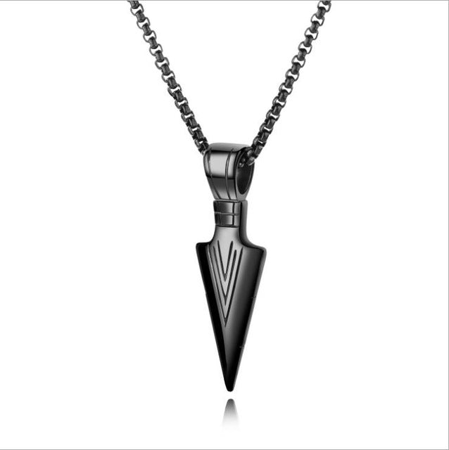 Arrow Head Pendant Long Chain Necklace