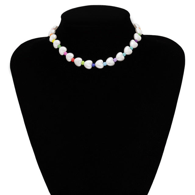 Multi Layered Pearl Choker Necklace