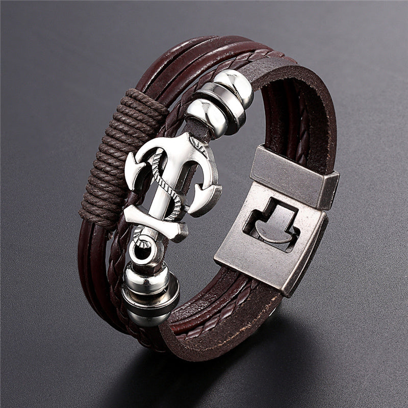 Trendy Leather Men Braided Bracelet