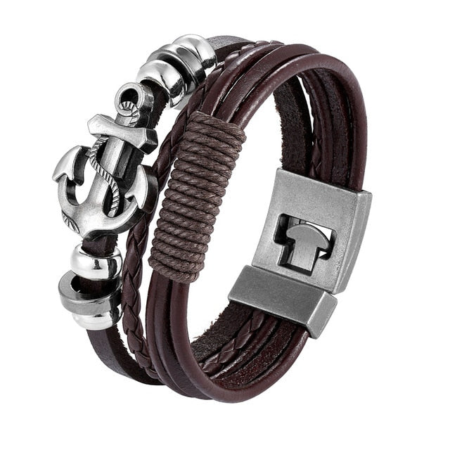 Trendy Leather Men Braided Bracelet