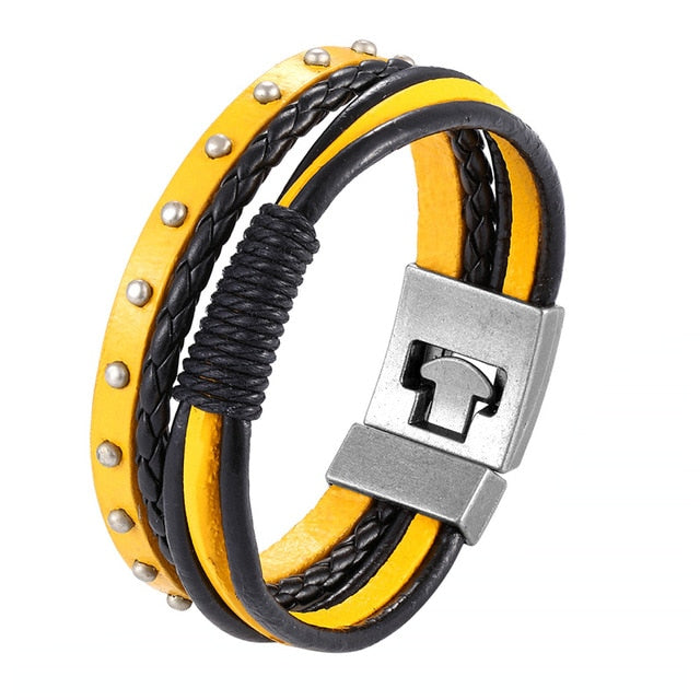 Trendy Leather Men Braided Bracelet