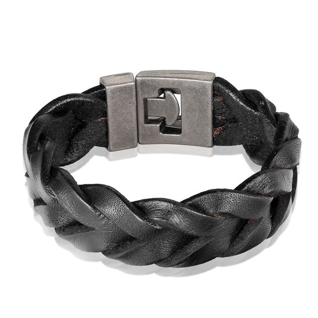 Trendy Leather Men Braided Bracelet