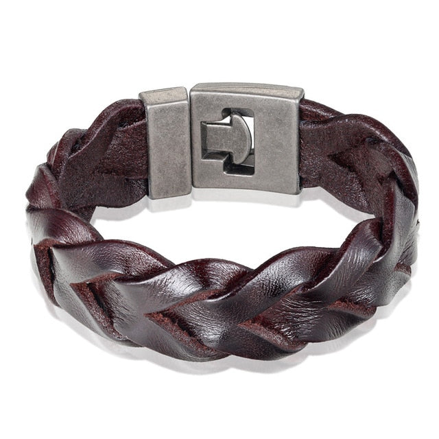 Trendy Leather Men Braided Bracelet