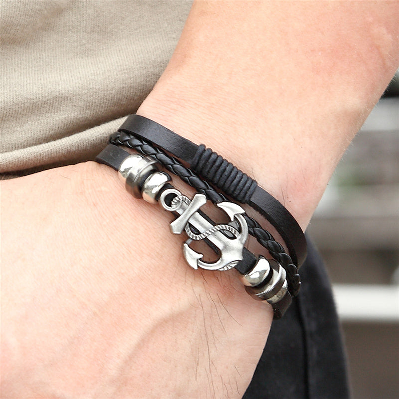 Trendy Leather Men Braided Bracelet