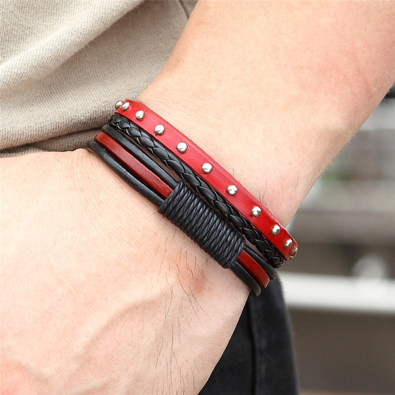 Trendy Leather Men Braided Bracelet