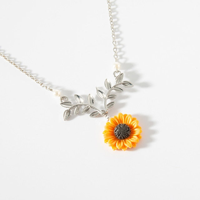 Gold Rose Statement Pendant Necklace