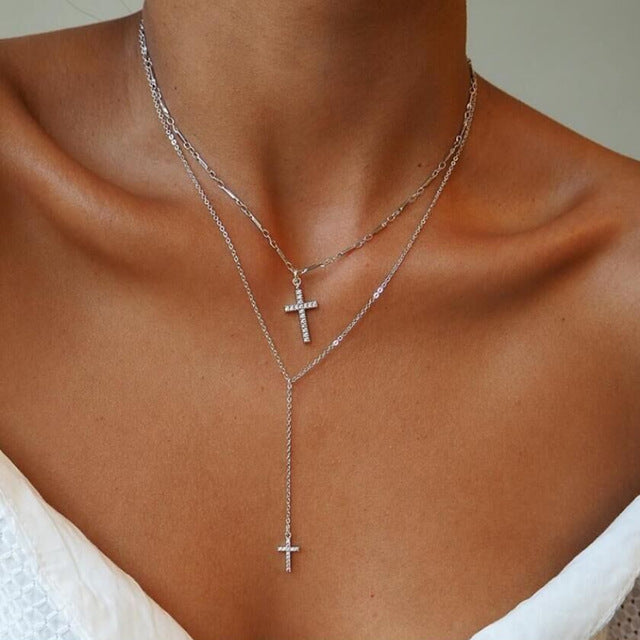 Gold Rose Statement Pendant Necklace