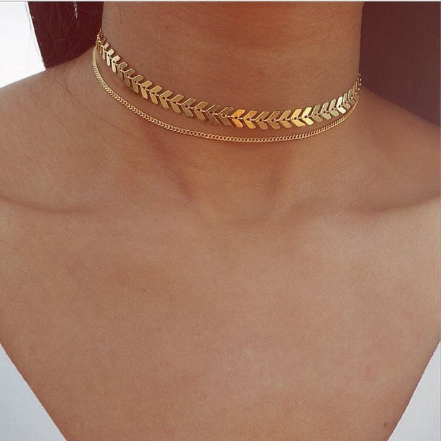 Gold Rose Statement Pendant Necklace