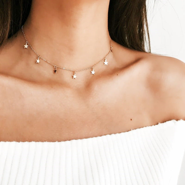 Gold Rose Statement Pendant Necklace