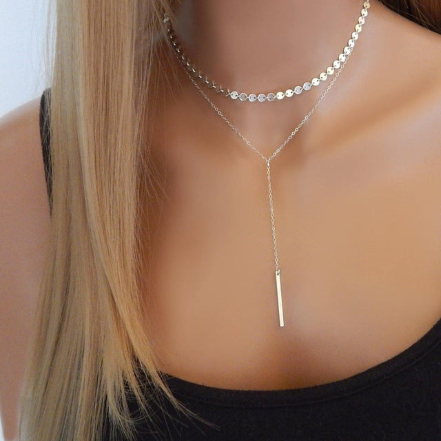 Gold Rose Statement Pendant Necklace