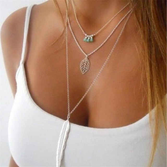 Gold Rose Statement Pendant Necklace