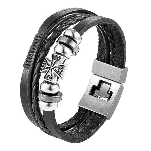 Trendy Leather Men Braided Bracelet