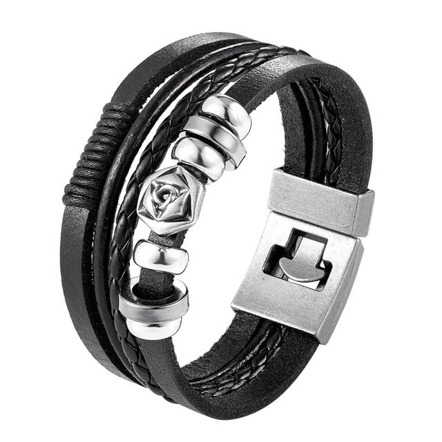 Trendy Leather Men Braided Bracelet