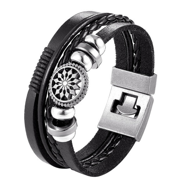 Trendy Leather Men Braided Bracelet