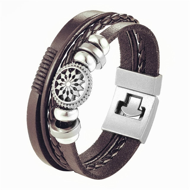 Trendy Leather Men Braided Bracelet