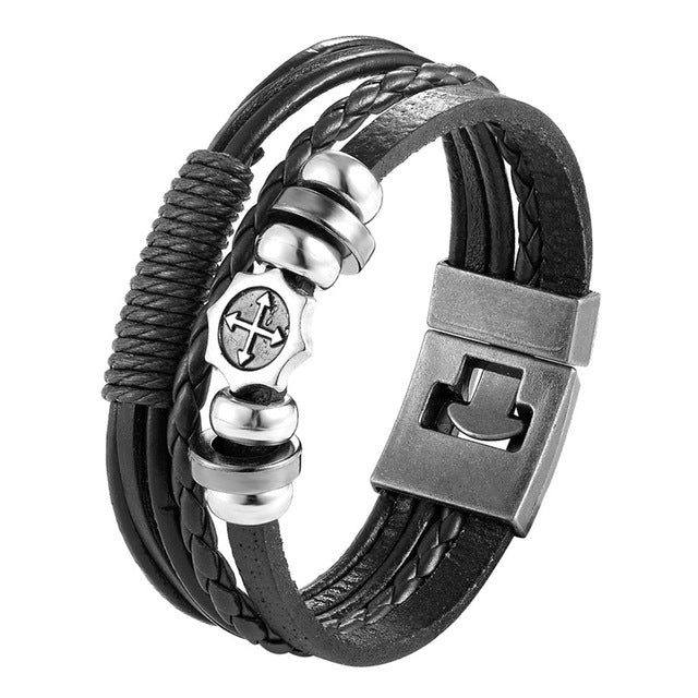 Trendy Leather Men Braided Bracelet