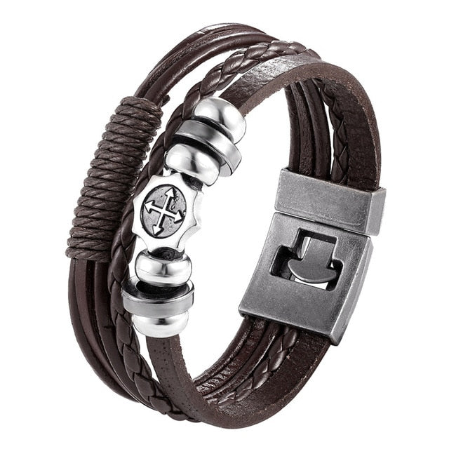 Trendy Leather Men Braided Bracelet