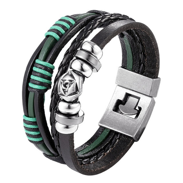 Trendy Leather Men Braided Bracelet