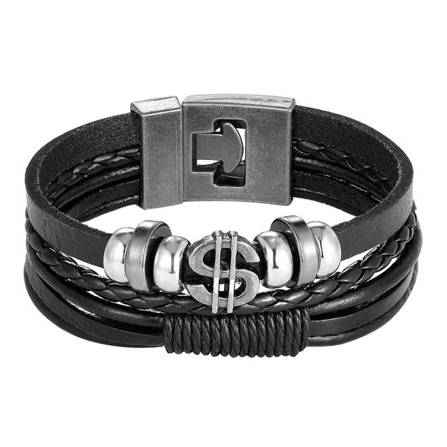 Trendy Leather Men Braided Bracelet