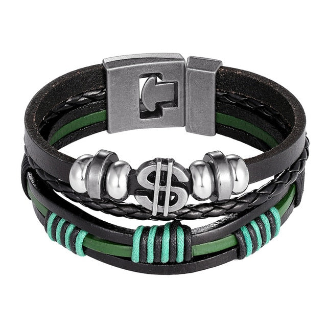 Trendy Leather Men Braided Bracelet
