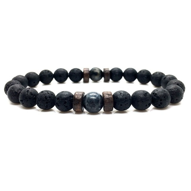 Lava Stone Men Bracelet