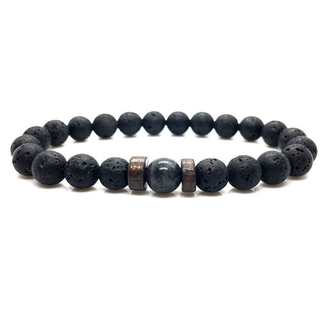 Lava Stone Men Bracelet