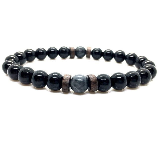 Lava Stone Men Bracelet