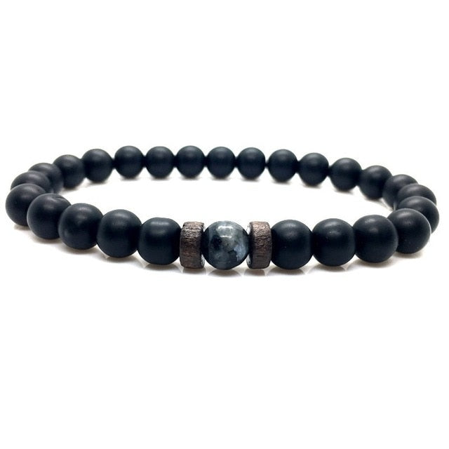 Lava Stone Men Bracelet