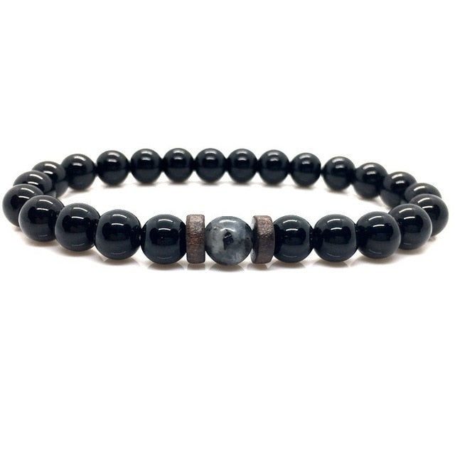 Lava Stone Men Bracelet