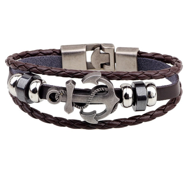 Trendy Leather Men Braided Bracelet