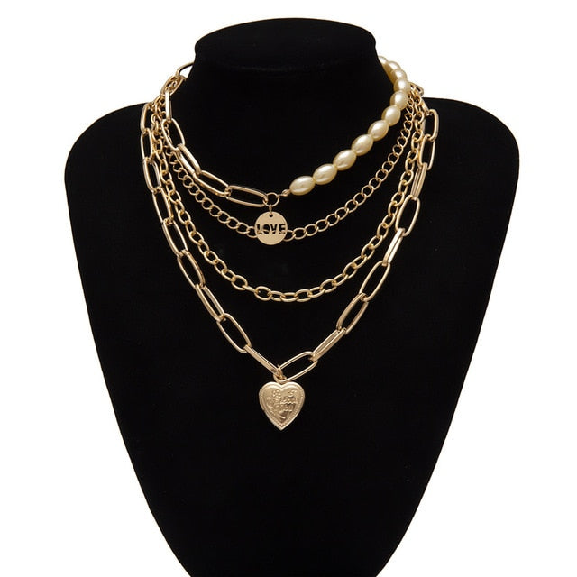 Multi Layered Pearl Choker Necklace