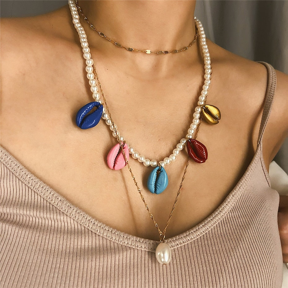 Multi Layered Pearl Choker Necklace