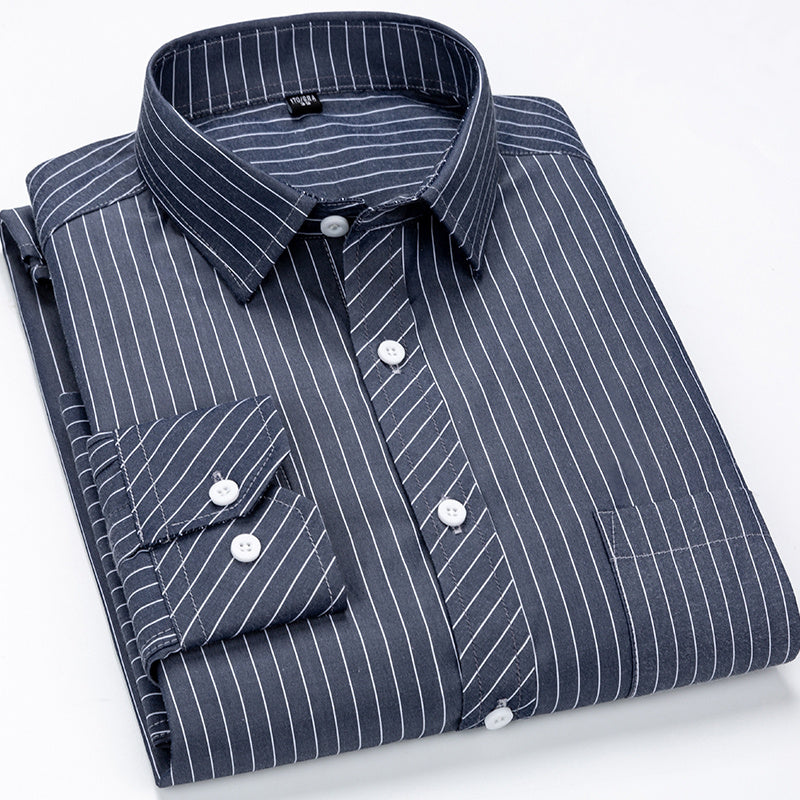 Classic Striped Plaid Men's Casual Shirt