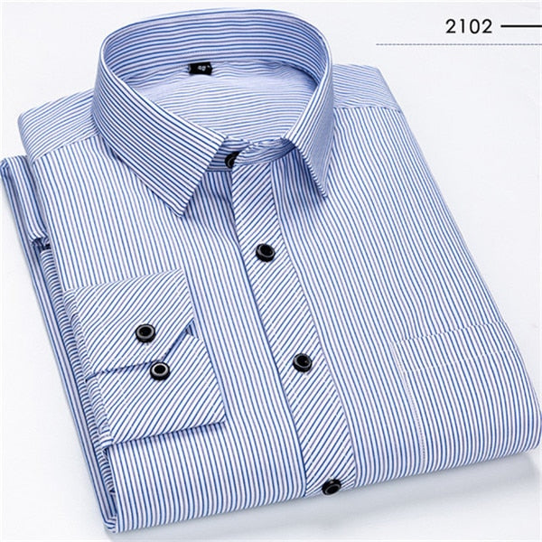 Classic Striped Plaid Men's Casual Shirt