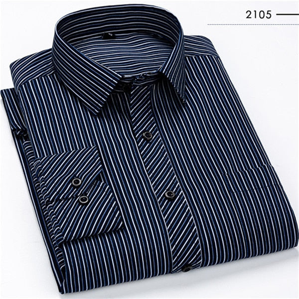 Classic Striped Plaid Men's Casual Shirt
