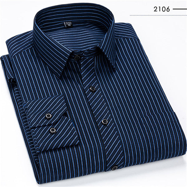 Classic Striped Plaid Men's Casual Shirt