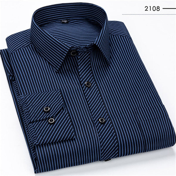 Classic Striped Plaid Men's Casual Shirt