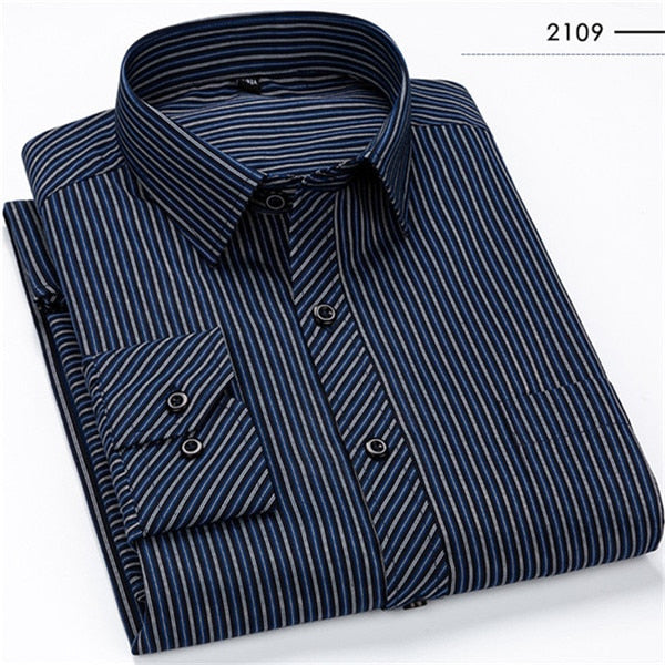 Classic Striped Plaid Men's Casual Shirt