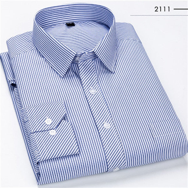 Classic Striped Plaid Men's Casual Shirt