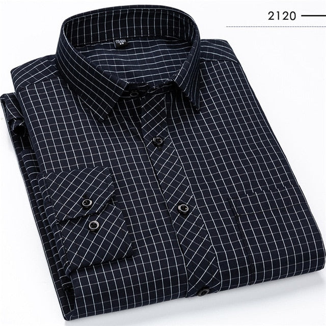 Classic Striped Plaid Men's Casual Shirt