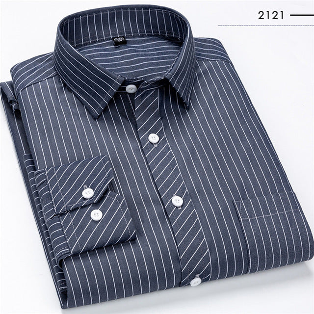 Classic Striped Plaid Men's Casual Shirt