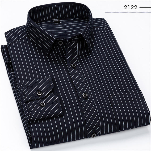 Classic Striped Plaid Men's Casual Shirt