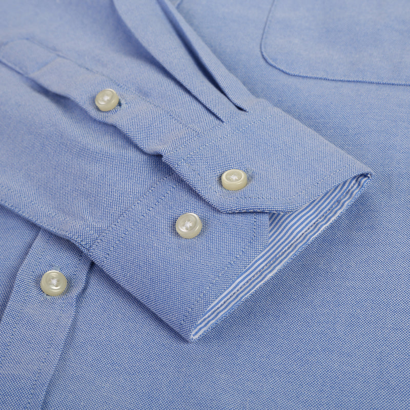 Mens Long Sleeve Solid Oxford Dress Shirt