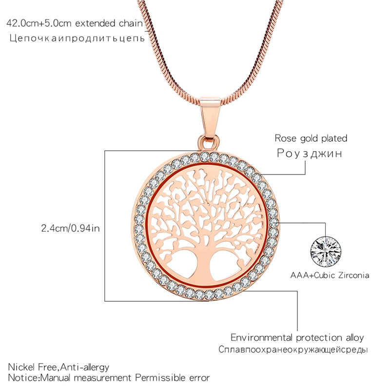 Crystal Round Small Pendant Necklace