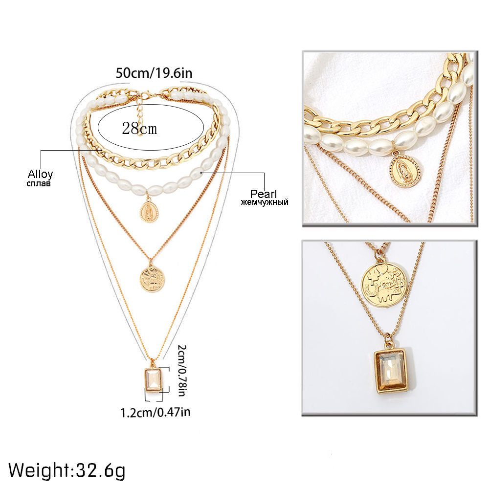 Multi Layered Pearl Choker Necklace