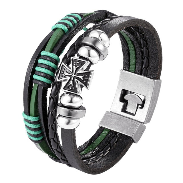 Trendy Leather Men Braided Bracelet