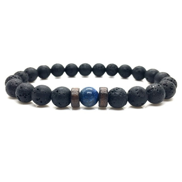 Lava Stone Men Bracelet
