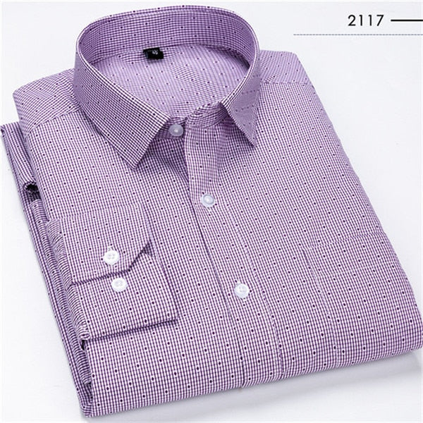 Classic Striped Plaid Men's Casual Shirt